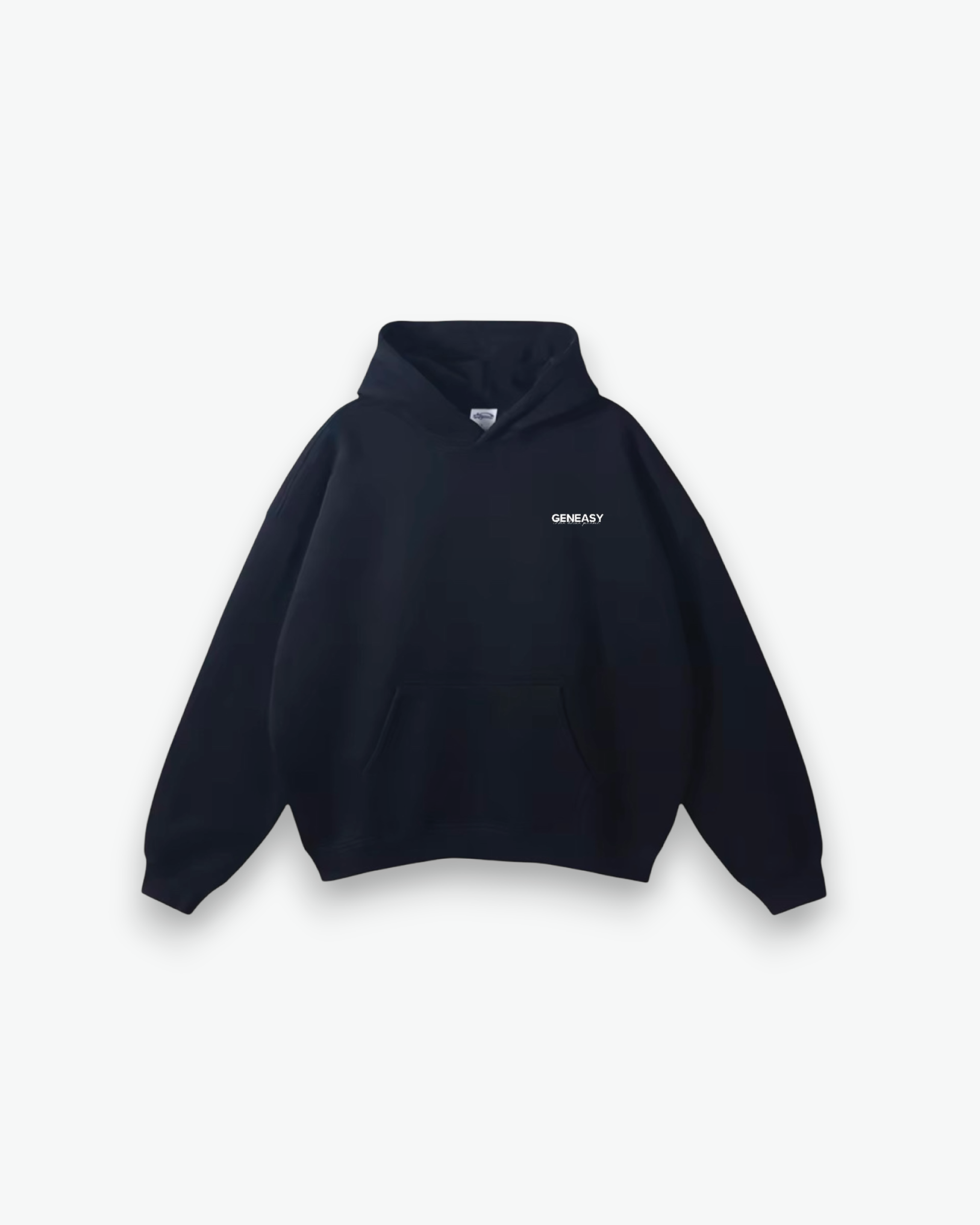 The blue print hoodie black