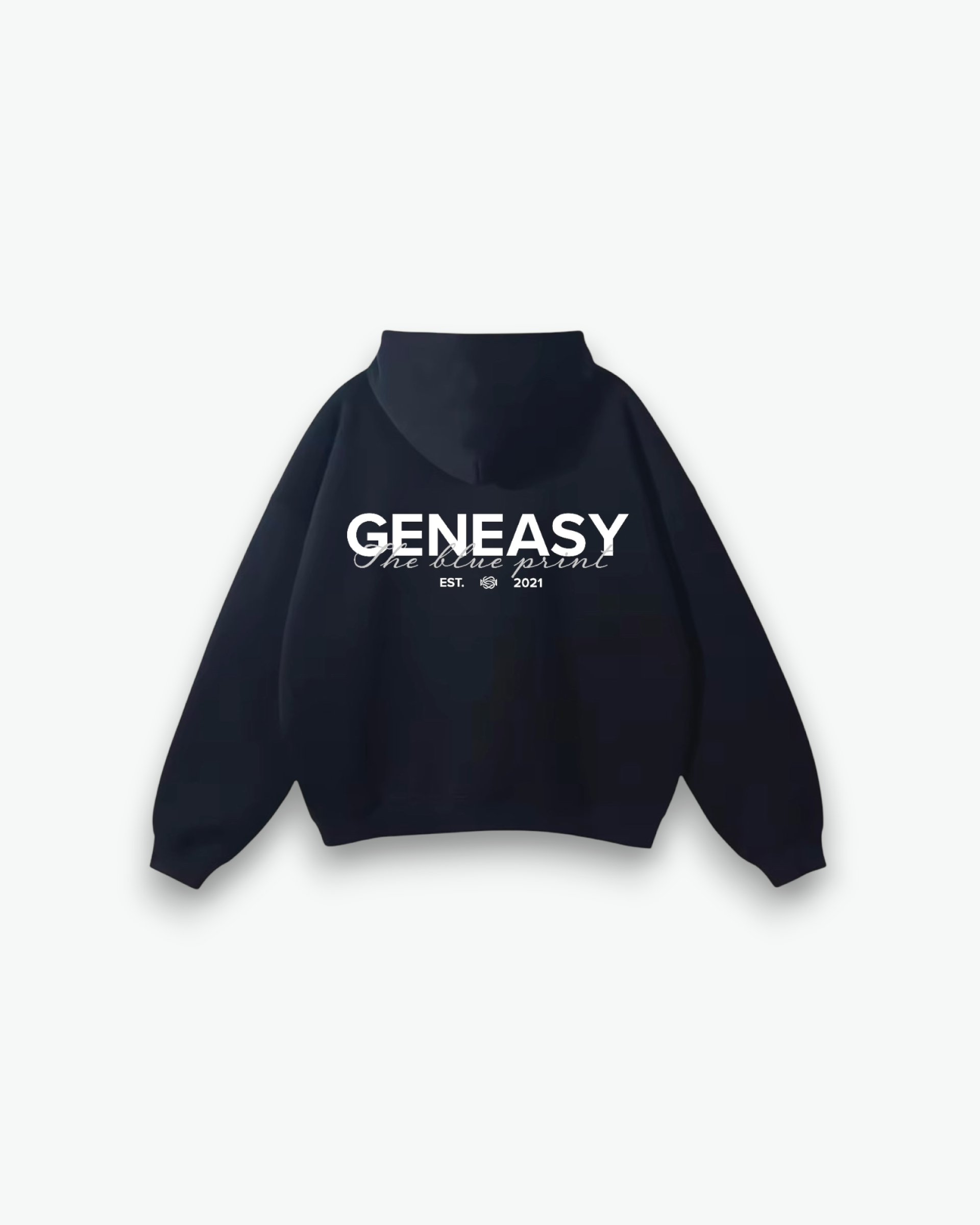 The blue print hoodie black