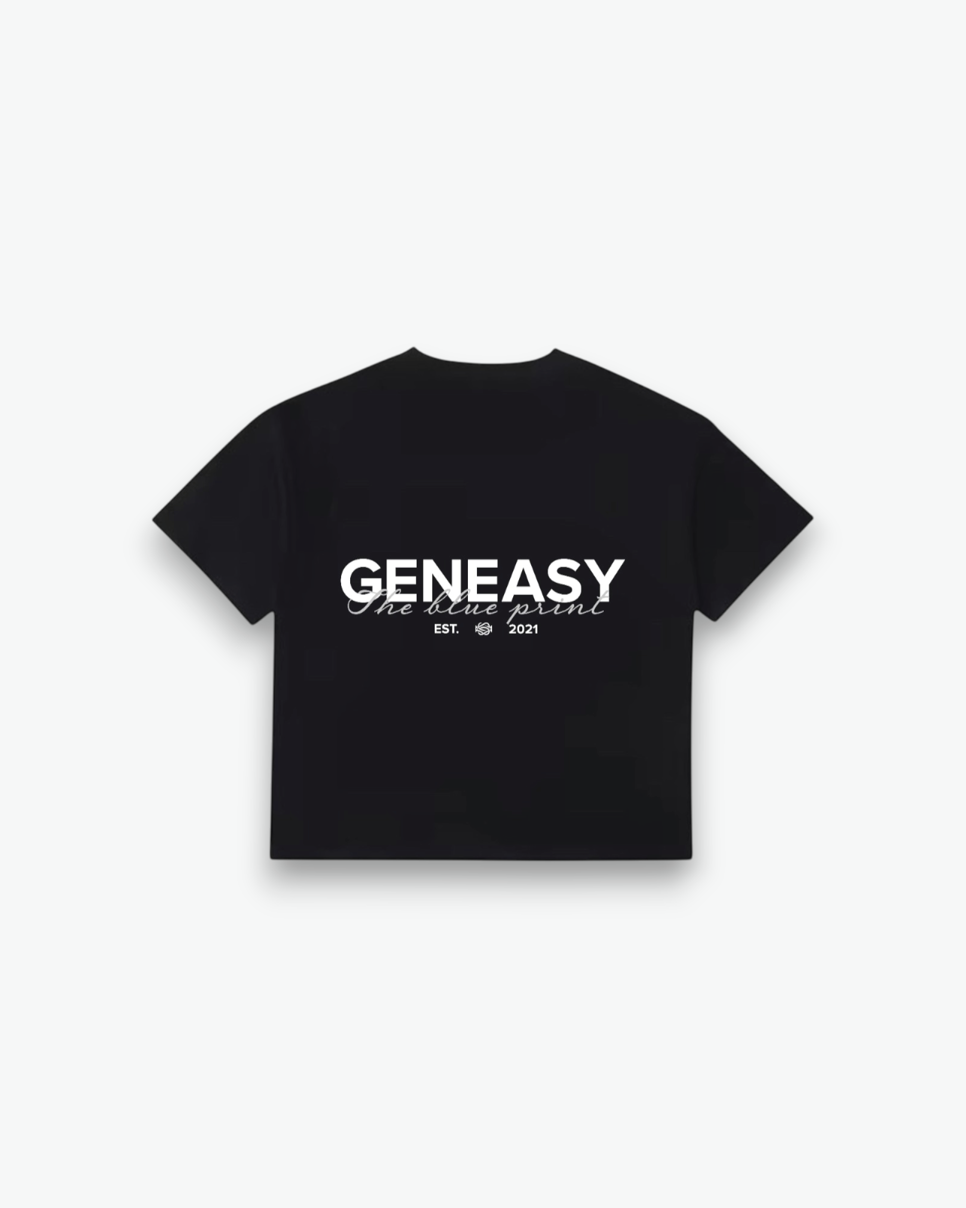The blue print T-shirt Black