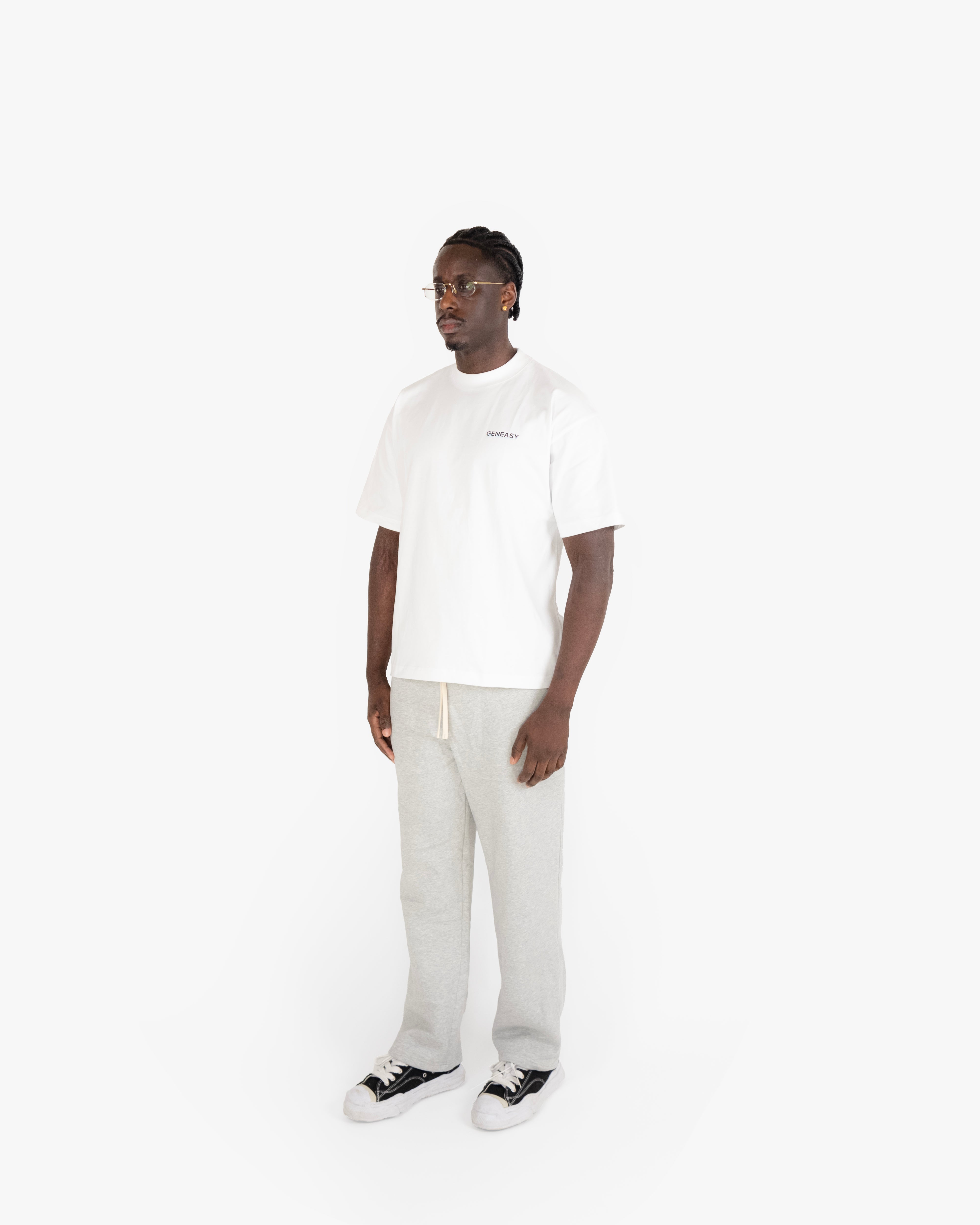 The blue print T-shirt white