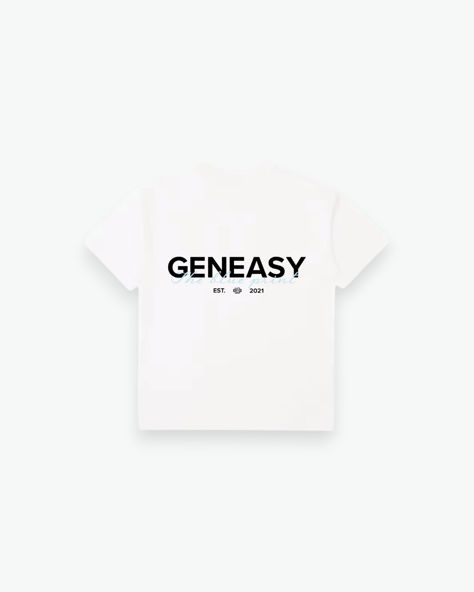 The blue print T-shirt white