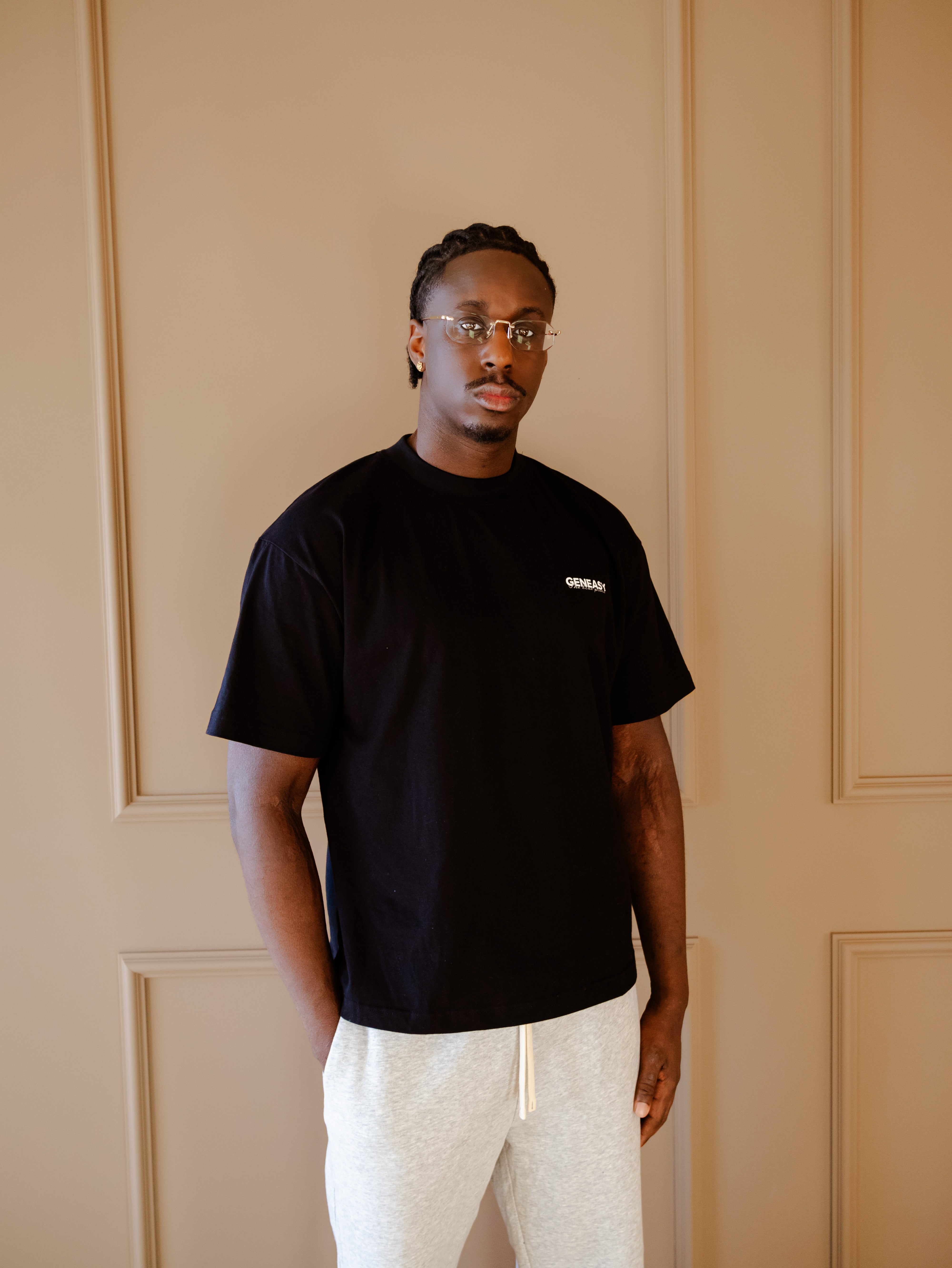 The blue print T-shirt Zwart