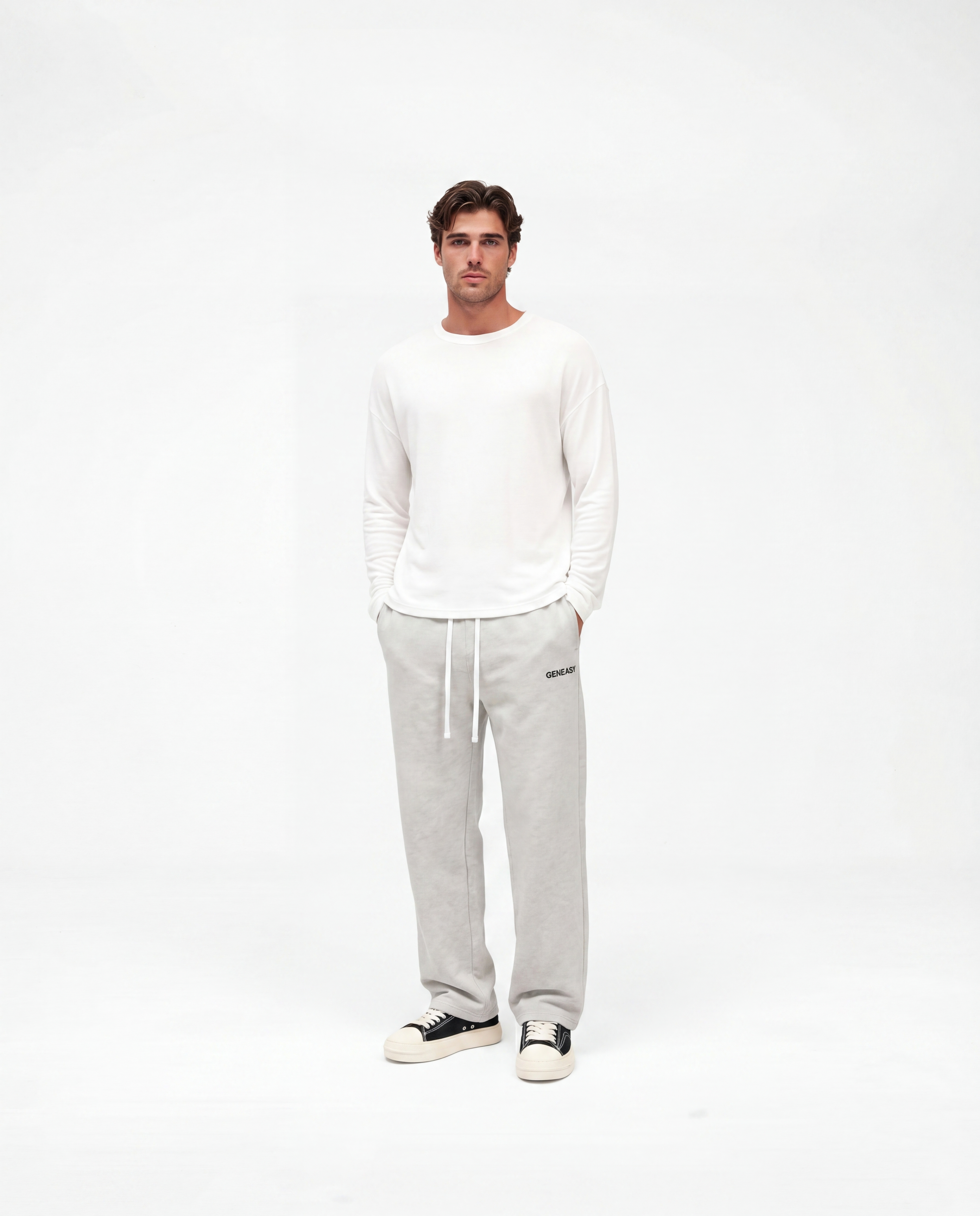 The blue print pants Grey